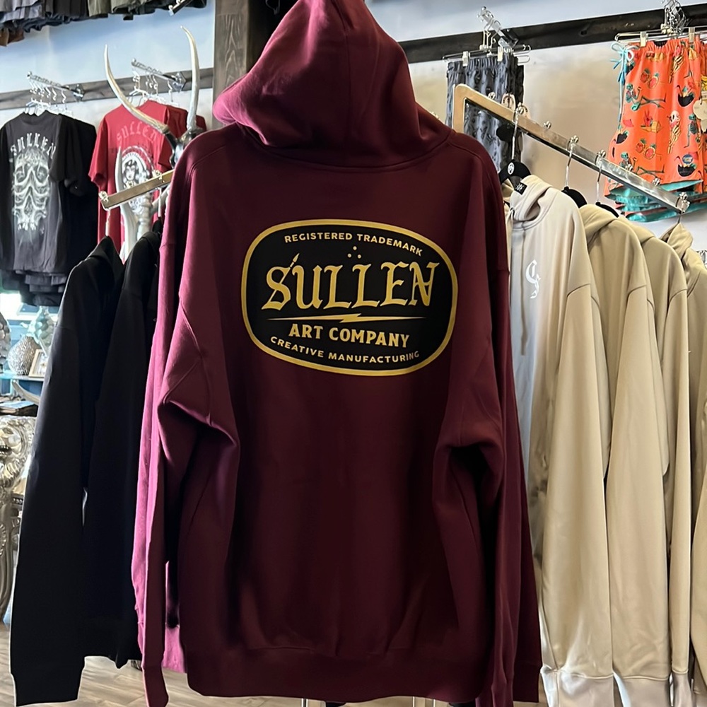 Men’s Sullen Art Co. Zip Up Hoodie - Burgandy